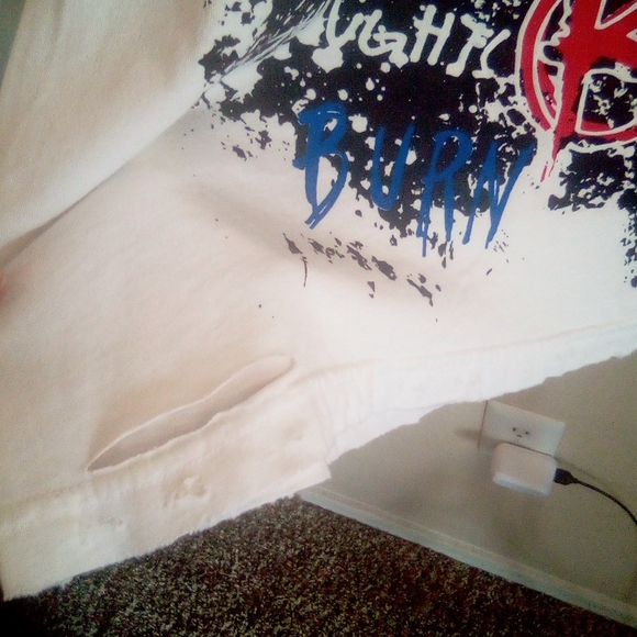 Nwot Rockstar Sushi Heavily Distress Flame Graphic Tee - Picture 4 of 17